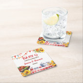 Rustikales BABY-Q Barbecue Picnic Sonnenblume Kari Rechteckiger Pappuntersetzer (Vor Ort)