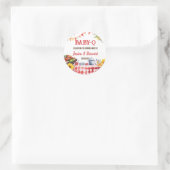 Rustikales BABY-Q Barbecue Picnic Sonnenblume Kari Runder Aufkleber (Tasche)