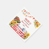 Rustikales BABY-Q Barbecue Picnic Sonnenblume Kari Serviette (Ecke)