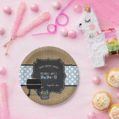 Rustikales Baby Q Junge Babydusche Dekor Pappteller (Party)