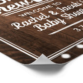 Rustikales Baby wird Begrüßungs-Baby-Duschzeichen Poster (Ecke)