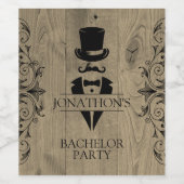 Rustikales Bachelor Party Weinlabel Weinetikett (Einzelnes Label)