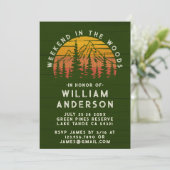 Rustikales Bachelor Party Wochenende Camping Einladung (Stehend Vorderseite)