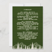 Rustikales Bachelor Party Wochenende Camping Einladung (Rückseite)