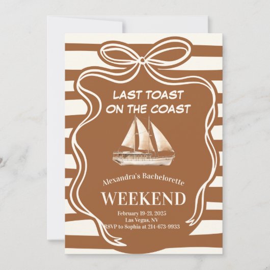 Rustikales Bachelorette Einladung (Vorderseite)