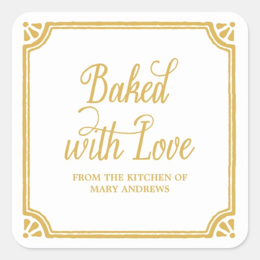 Rustikales Backen | Aufkleber für Backwaren (Vorderseite)