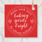 Rustikales Backen Spirituosen Helle Weihnachtsfeie Geschenkanhänger (Rückseite)