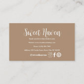 Rustikales Bäckerei Junk Journal Visitenkarte (Rückseite)