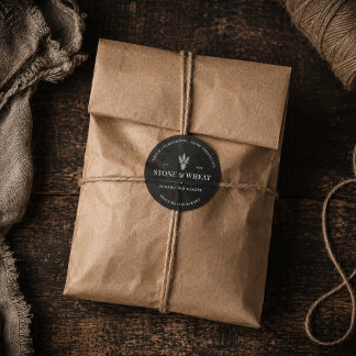 Rustikales Bäckerei-Logo-Brotverpackung Runder Aufkleber
