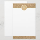Rustikales Background Monogramm Briefpapier (Vorne/Hinten)