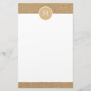 Rustikales Background Monogramm Briefpapier