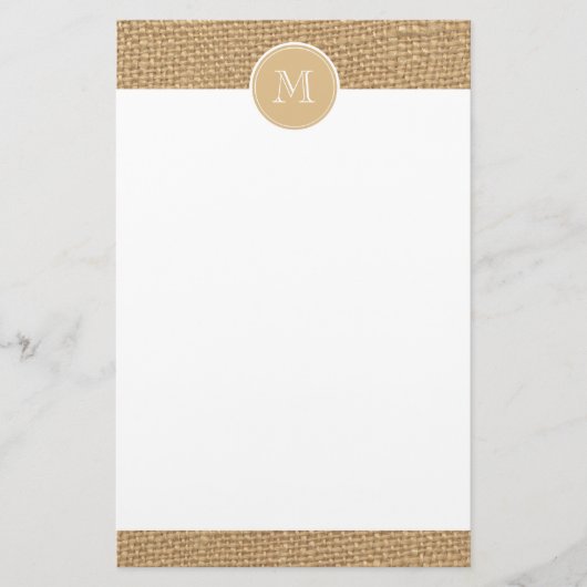 Rustikales Background Monogramm Briefpapier (Vorderseite)