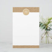 Rustikales Background Monogramm Briefpapier (Stehend Vorderseite)