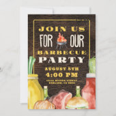 Rustikales Backyard GRILLEN Summer Party Einladung (Vorderseite)