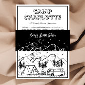 Rustikales Balck und weißes Brautparty Einladungsbanderole