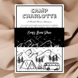 Rustikales Balck und weißes Brautparty Einladungsbanderole