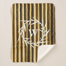 Rustikales Bamboo Monogram Vertikal Lines Muster S Sherpadecke