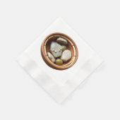 Rustikales Bambus und Stone Bowl Serviette (Ecke)