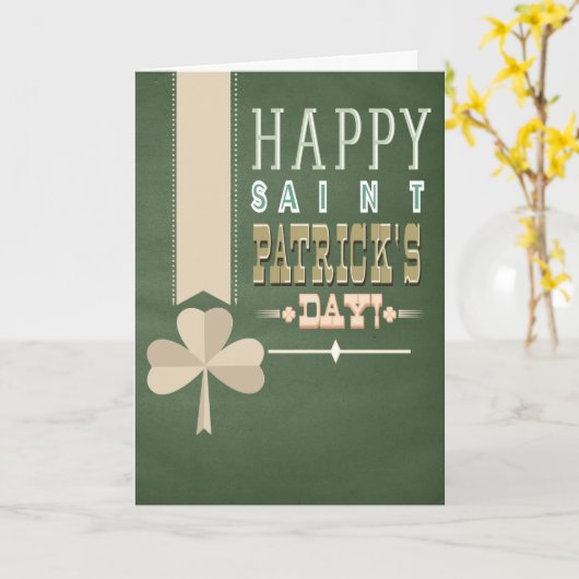 Rustikales Bandbanner St Patrick's Day Card Karte (Gelbe Blume)