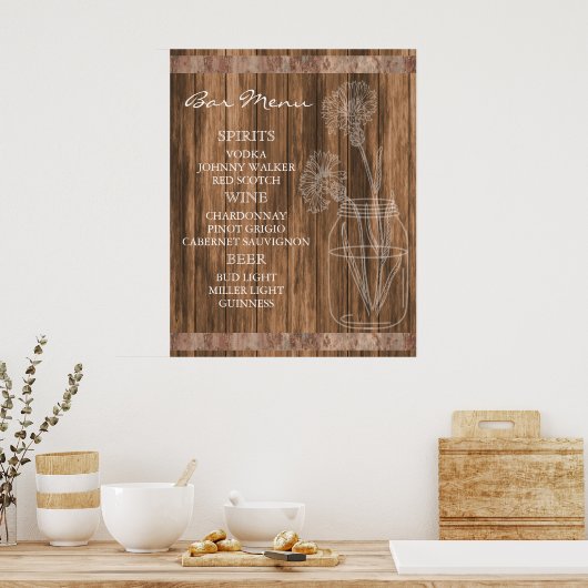 Rustikales Bar Poster (Küche)