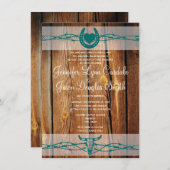 Rustikales Barbed Wire Horseshoe Hochzeitseinladun Einladung (Vorne/Hinten)