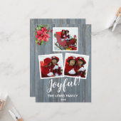 Rustikales Barboard Personalisiert mit 3 Fotos Karte (Vorderseite/Rückseite Beispiel)