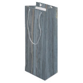 Rustikales Barboard und Poinsettias ~ Foto Geschenktüte Für Weinflaschen (Rückseite Schrägansicht)