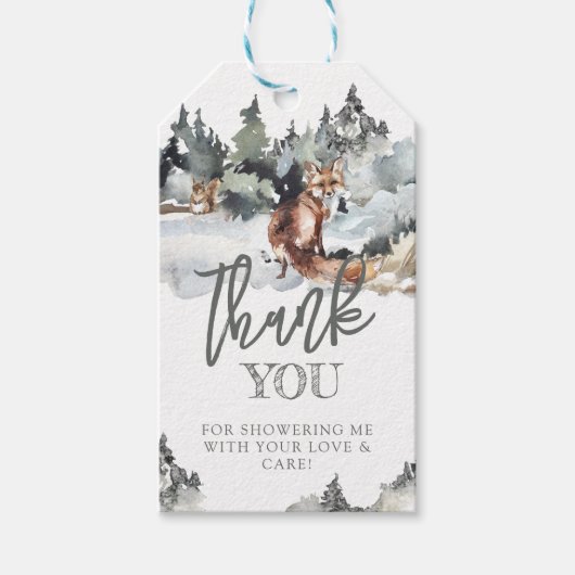 Rustikales Bären & Gebirge Kinderdusche Favoriten Geschenkanhänger (Vorderseite)