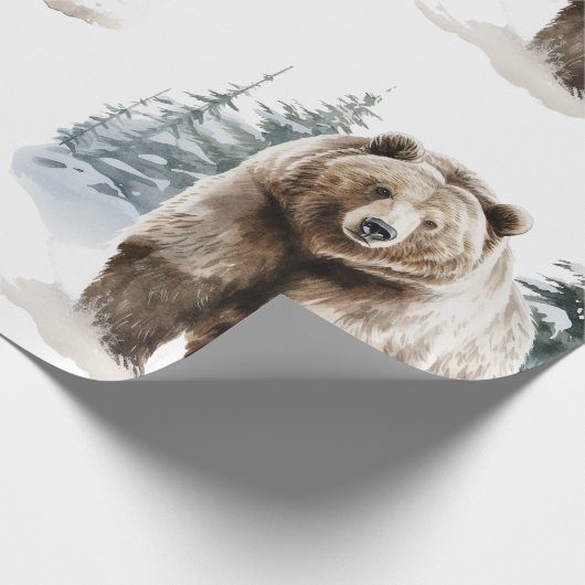 Rustikales Bärengeschenkpapier Geschenkpapier (Ecke)