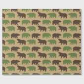 Rustikales Bärenmuster Geschenkpapier (Flach)