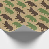 Rustikales Bärenmuster Geschenkpapier (Ecke)
