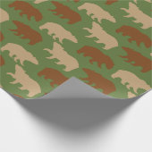 Rustikales Bärenmuster Geschenkpapier (Ecke)