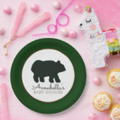 Rustikales Bärenpapier (Waldgrün) Pappteller (Party)