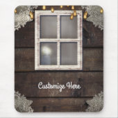 Rustikales Barfenster und Lichter Rustikales Land  Mousepad (Vorne)