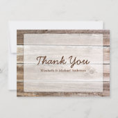 Rustikales Barholz Dankeskarte (Vorderseite)