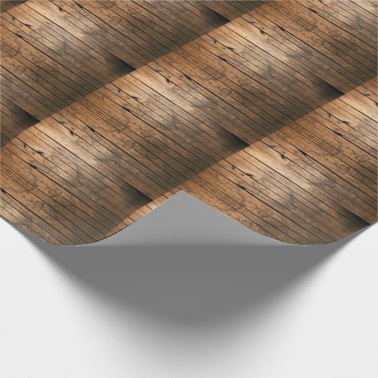Rustikales Barholz Geschenkpapier (Ecke)