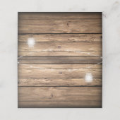 Rustikales Barholz Mason Jar Lights Platzkarten (Außenseite Aufgefaltet)