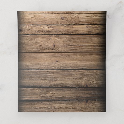 Rustikales Barholz Mason Jar Lights Platzkarten (Innenseite Aufgefaltet)