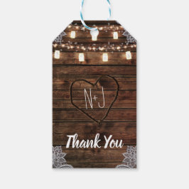 Rustikales Barholz & Mason Jars Gastgeschenk Hochz Geschenkanhänger