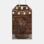 Rustikales Barholz & Mason Jars Gastgeschenk Hochz Geschenkanhänger (Rückseite)