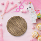 Rustikales Barholz Pappteller (Party)