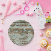 Rustikales Barholz Pappteller (Party)