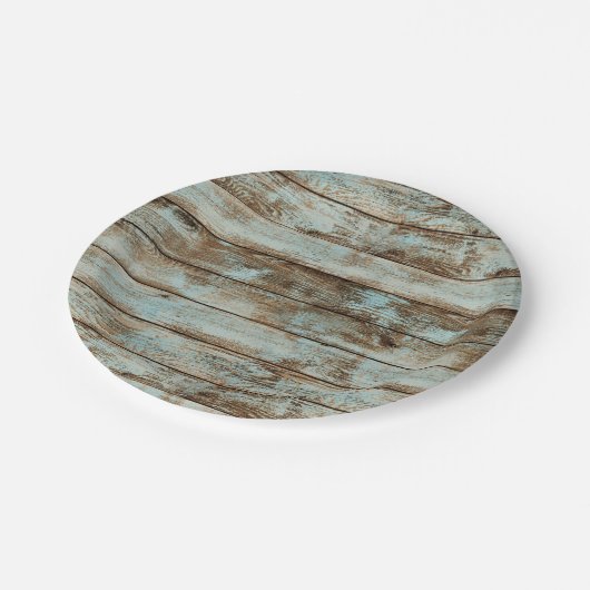 Rustikales Barholz Pappteller (Schrägansicht)