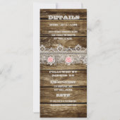 Rustikales Barholz & Probe Abendessen Einladung (Rückseite)