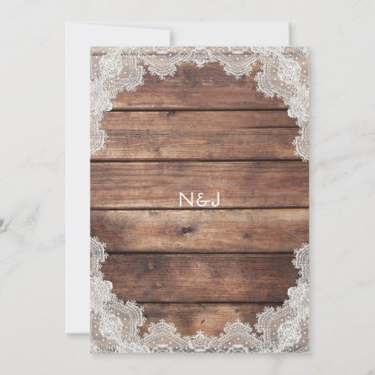 Rustikales Barholz Romantisches Brautparty Einladung (Rückseite)
