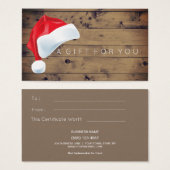 Rustikales Barholz | Santa Gift Card (Vorne & Hinten)