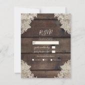 Rustikales Barholz & Spitzen Romantische UAWG Einladung (Vorderseite)