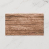 Rustikales Barholz Visitenkarte (Rückseite)