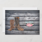 Rustikales Barholz Western Cowboy Brautparty Einladung (Vorderseite)