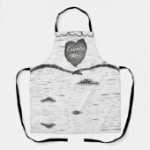 Rustikales Bark Wood Carved Heart Aspen Tree Gray Schürze (Vorderseite)